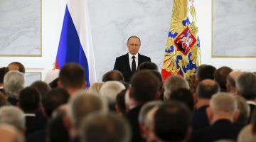 Russian President Vladimir Putin at the Kremlin in Moscow