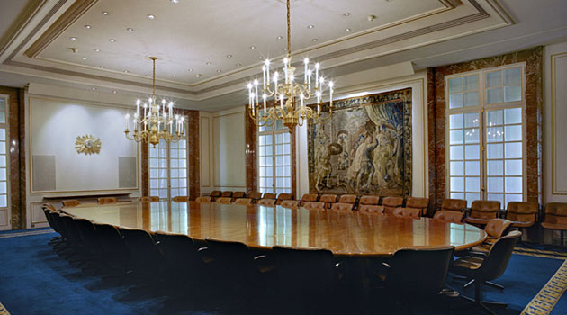 A BNP Paribas conference room in their Paris office