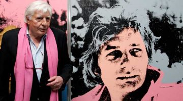 Gunter Sachs, alongside his Andy Warhol portrait