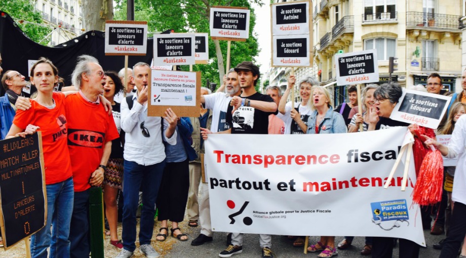 Protesters rallied in support of the LuxLeaks whistleblowers and reporter in June