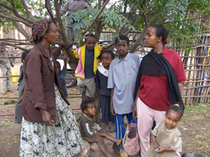 Ethalem Bekele (left) is a volunteer in a program run by Pathfinder and funded by U