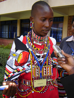 Nalangu Taki, a Masai woman from Narok in southwestern Kenya, cares for of 18 AIDS orphans in her home and is searching for funding to help them