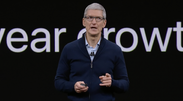 Tim Cook, Apple's CEO, at their latest special event in 2017