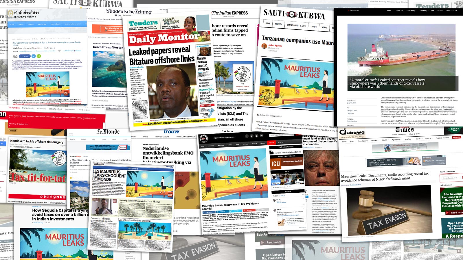 Mauritius Leaks front pages