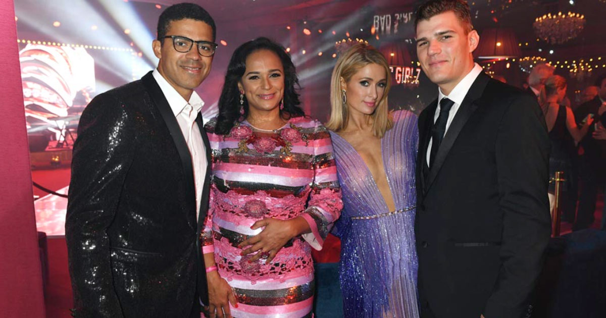 Sindika Dokolo, Isabel dos Santos, Paris Hilton and Chris Zylka