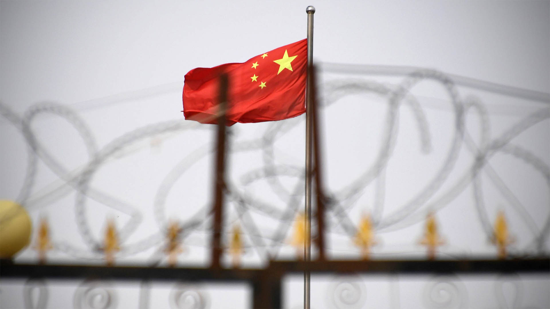 Chinese flag in Xinjiang