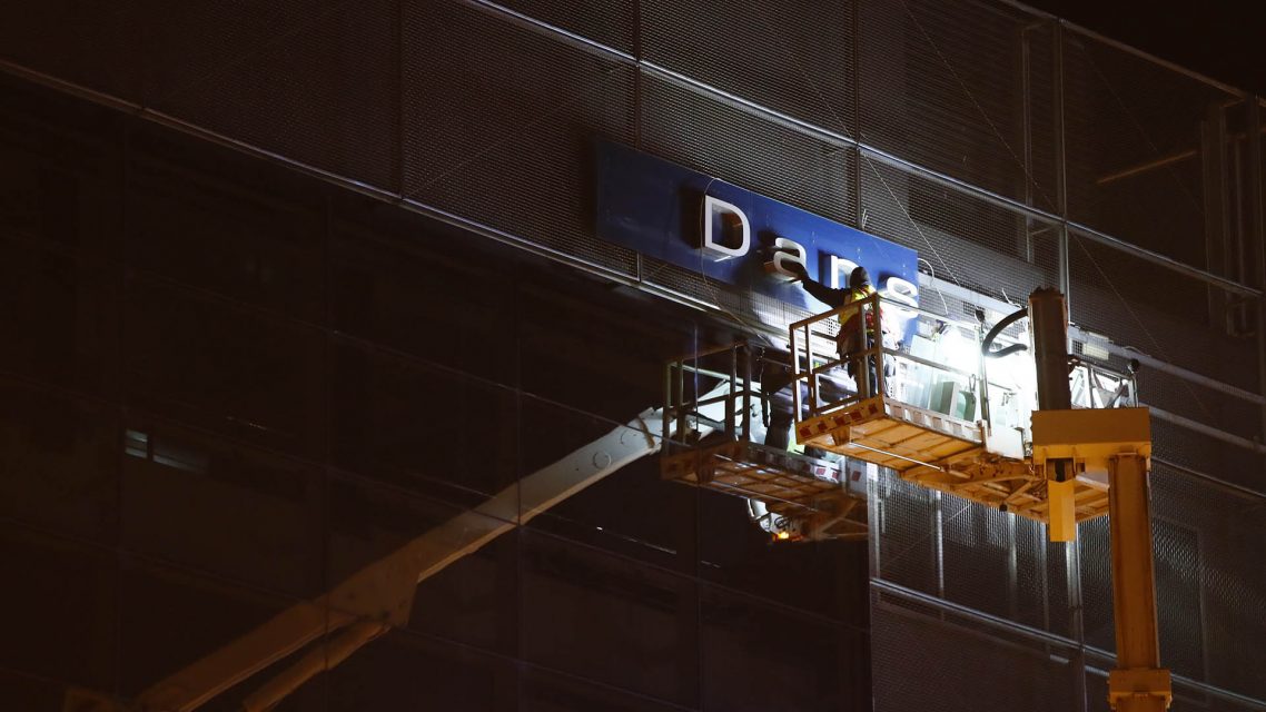 Danske Bank sign removal Estonia