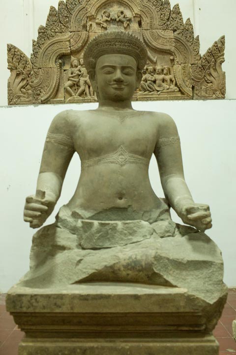 The Balarama at the National Museum in Phnom Penh, one of the looted statues from the Mahabharata tableau stolen from the temple complex of Koh Ker. The Balarama was returned by the auction house Christie’s, which had sold it to an American private collector. Image: Kim Hak