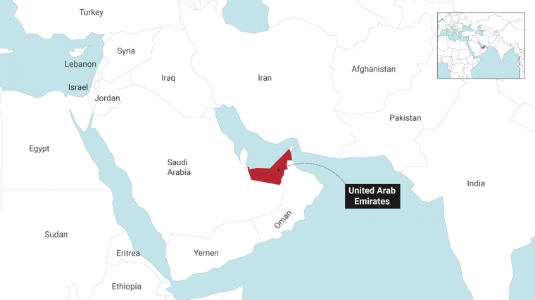 Map of the United Arab Emirates