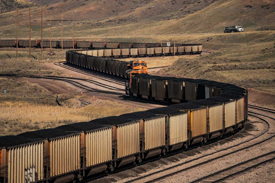 Foto del tren de carbón en Wyoming