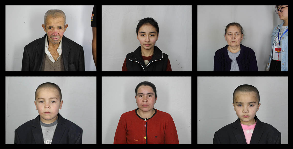 Compilation of mug shots of Uyghurs from leaked Xinjiang files