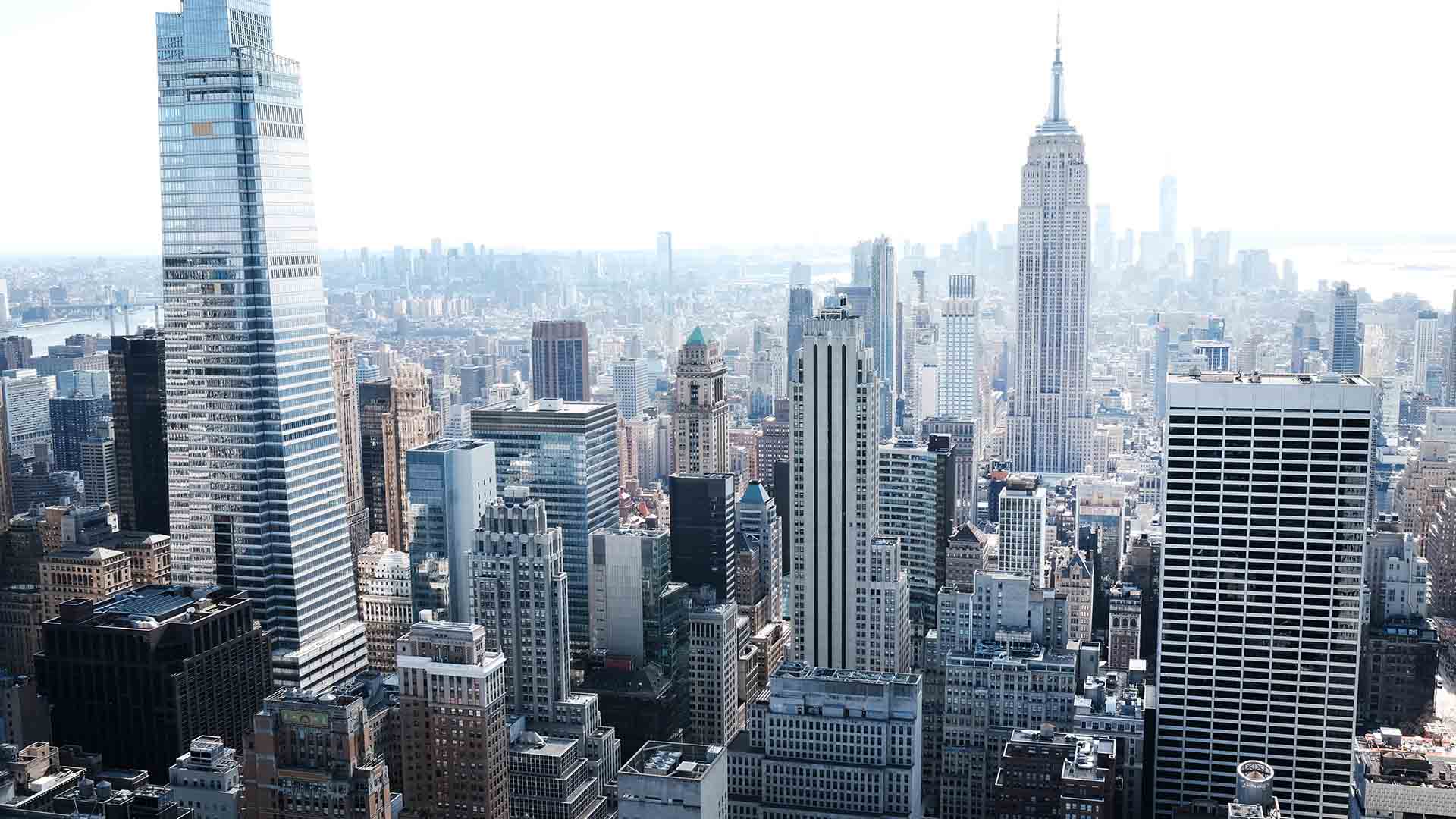 A photo of the Manhattan skyline