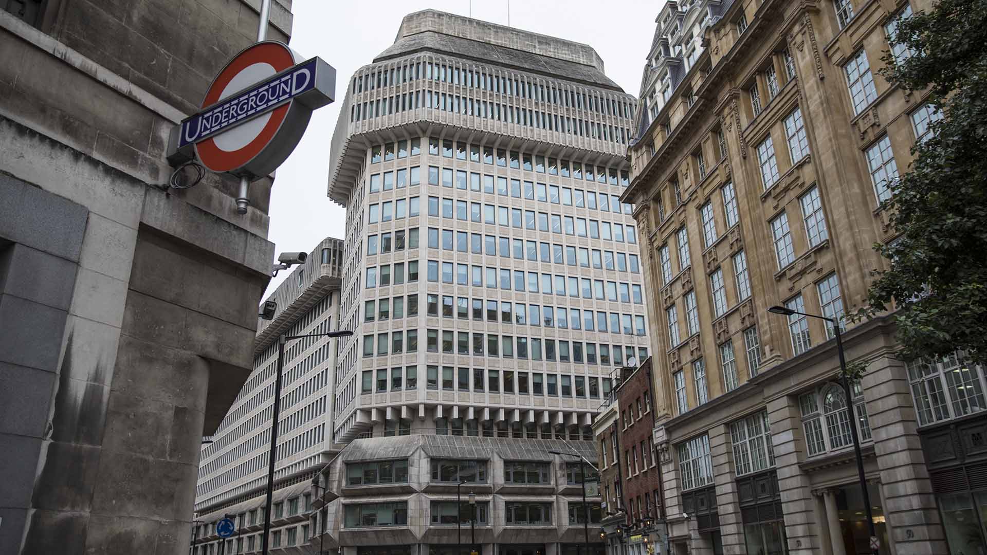 The U.K. Ministry of Justice in London next to the underground station