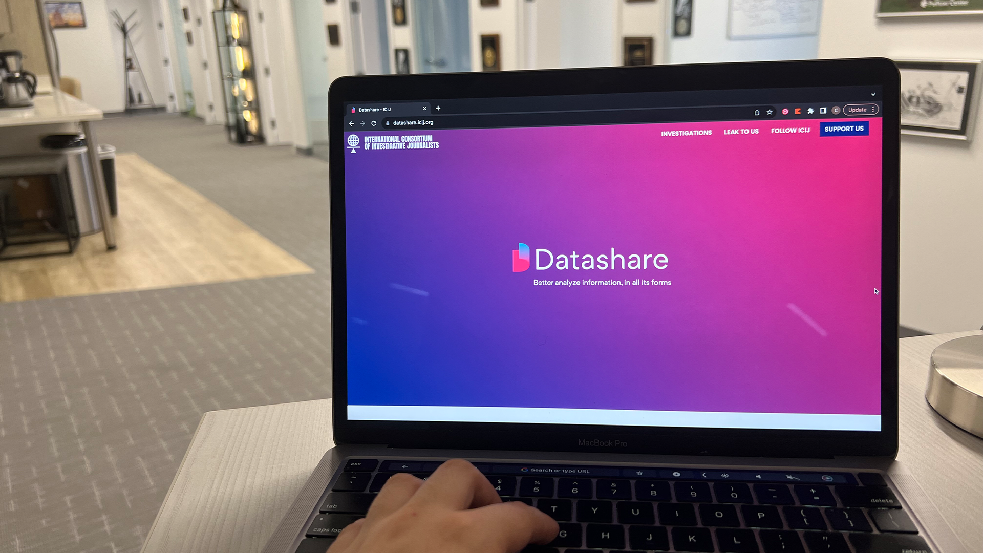 A computer screen showing Datashare