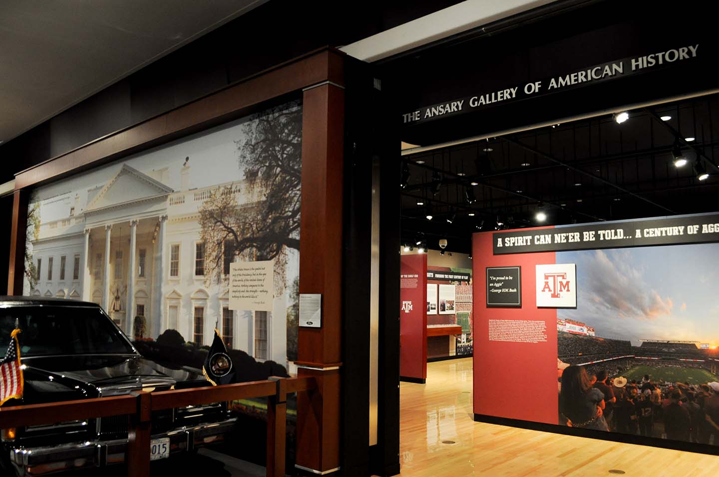 Nameplate above a gallery entry reads The Ansary Gallery of American History.