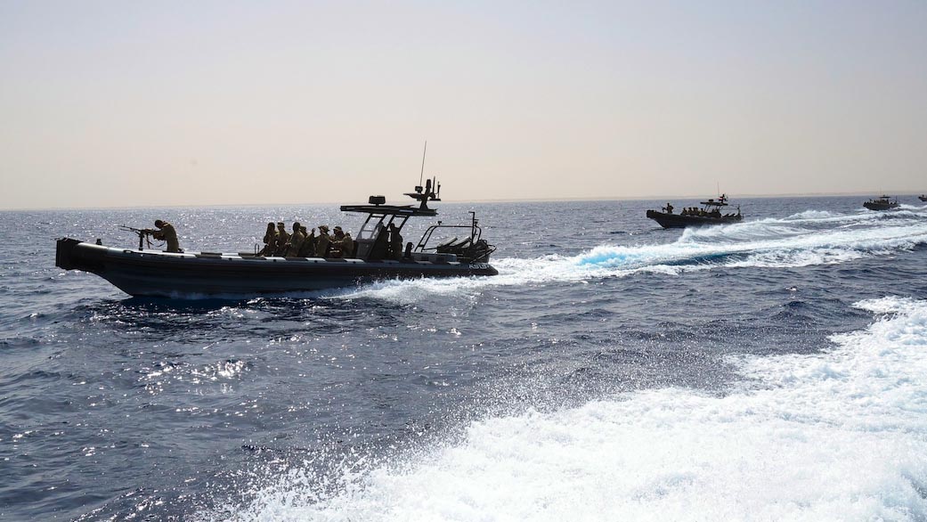 Speed boats with weapons used by Khalifa Haftar's forces in Libya.