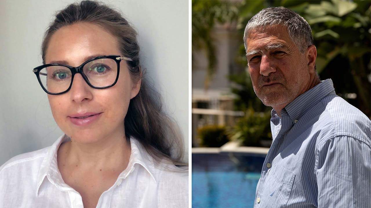 A photo of Sara Hamou and a photo of Tal Dilian,